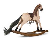 A Carved and Painted Wooden Rocking Horse
