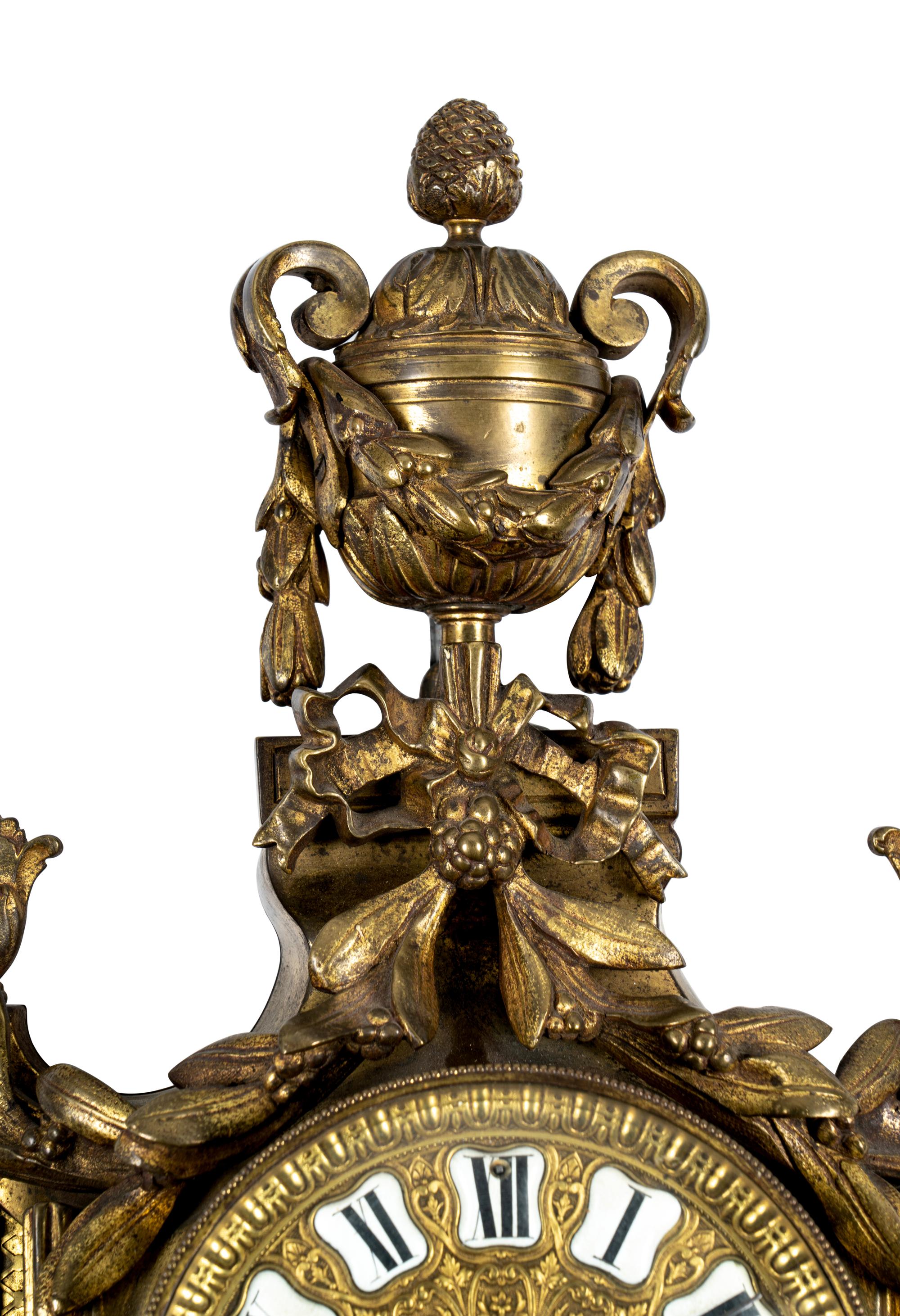 A French Gilt Bronze Cartel Clock