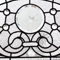A Leaded Glass Window 24" W x 2" D x 15.5" H — United States, 19th Century