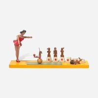 Roger Guit (French, 1899-1978) A Group of Five Carved and Painted Circus Act Dioramas
