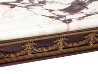 A Louis XVI Style Gilt Bronze Mounted Mahogany Marble-Top Low Table