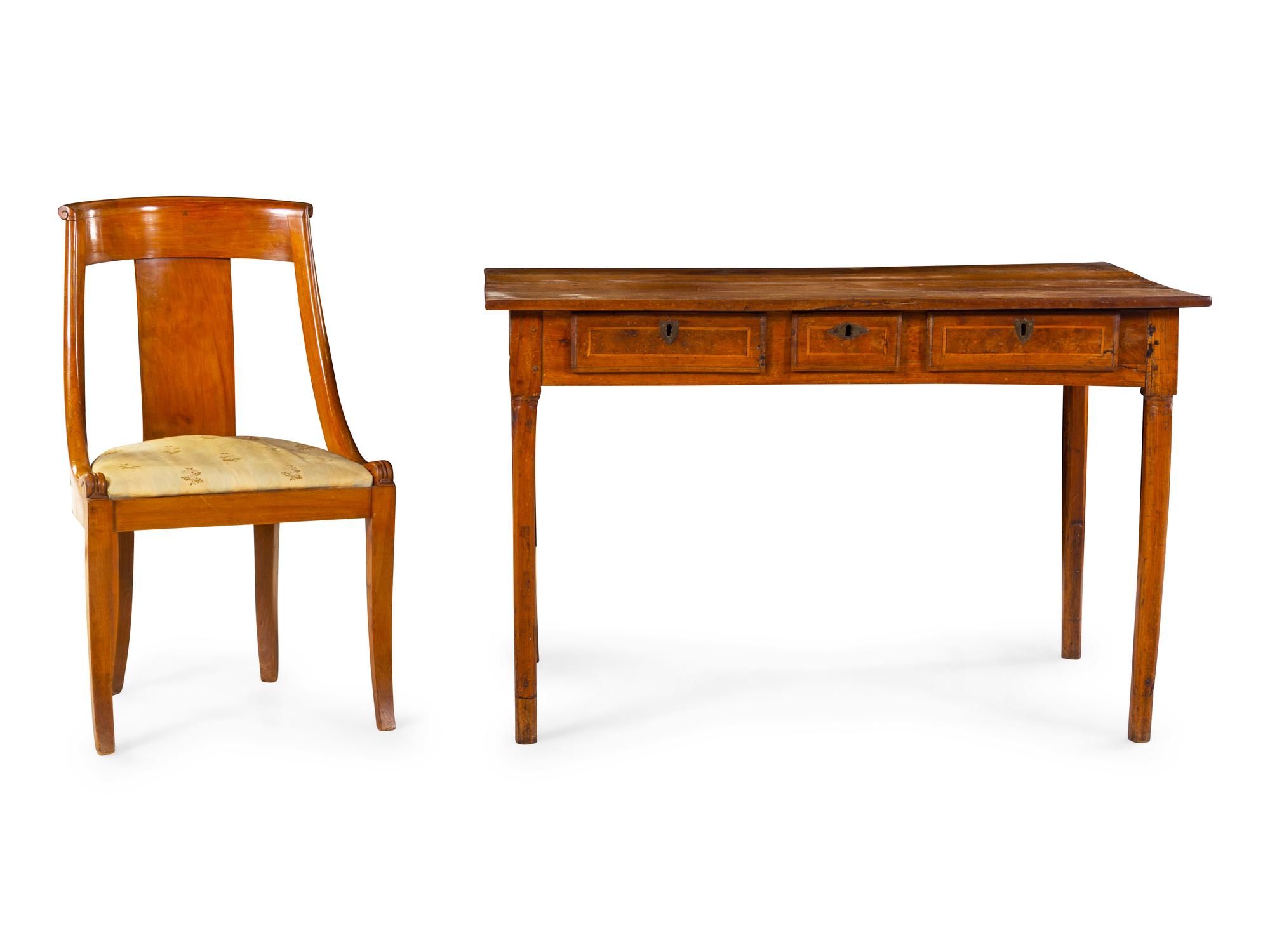 A Provincial Louis Philippe Fruitwood Bureau Plat