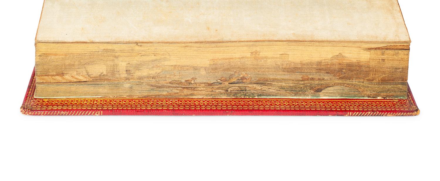 [FORE-EDGE PAINTING] -- BYRON, George Gordon Noel, Lord (1788-1824). The Gaiour. 1814. -- Childe Harold’s Pilgrimage, a Romaunt. 1814. -- Childe Harold’s Pilgrimage, Canto the Third . 1816. -- Childe Harold’s Pilgrimage, Canto the Fourth . 1818. -- Mazeppa, a Poem . 1819– All London: Thomas Davison for John Murray.
