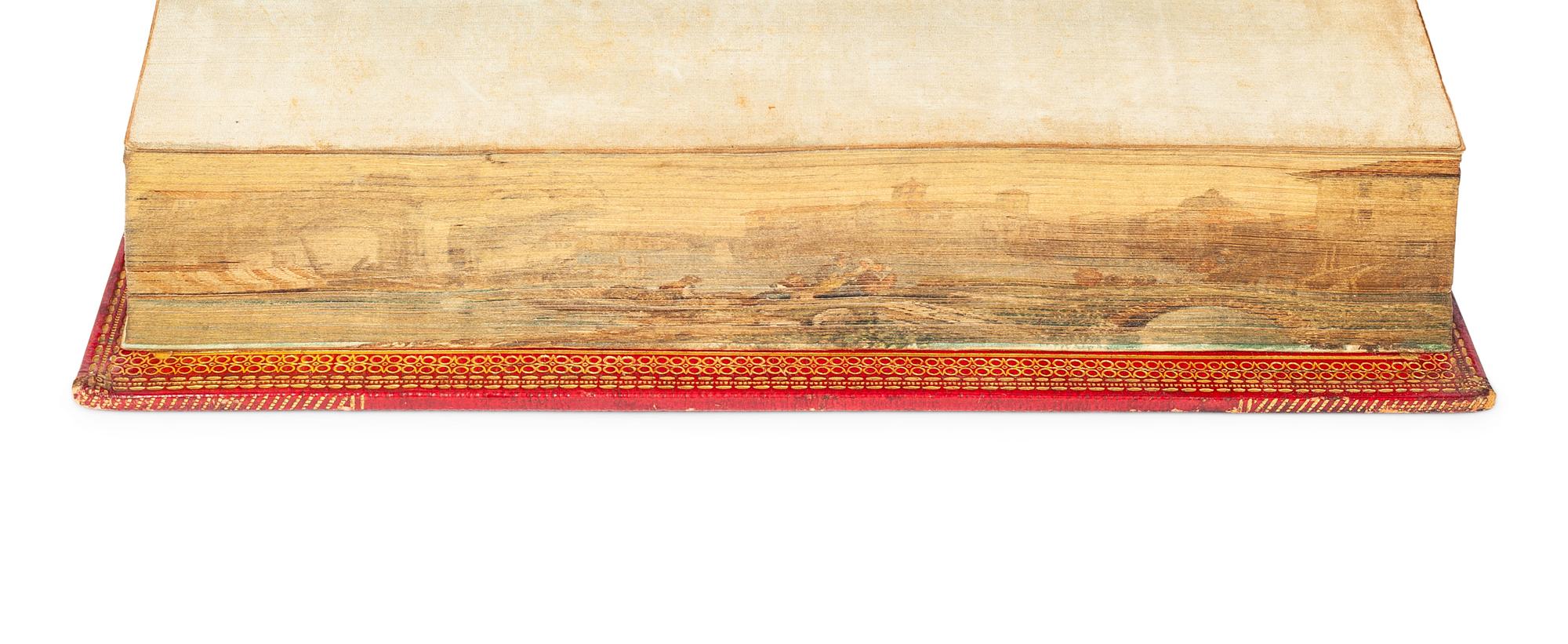 [FORE-EDGE PAINTING] -- BYRON, George Gordon Noel, Lord (1788-1824). The Gaiour. 1814. -- Childe Harold’s Pilgrimage, a Romaunt. 1814. -- Childe Harold’s Pilgrimage, Canto the Third . 1816. -- Childe Harold’s Pilgrimage, Canto the Fourth . 1818. -- Mazeppa, a Poem . 1819– All London: Thomas Davison for John Murray.