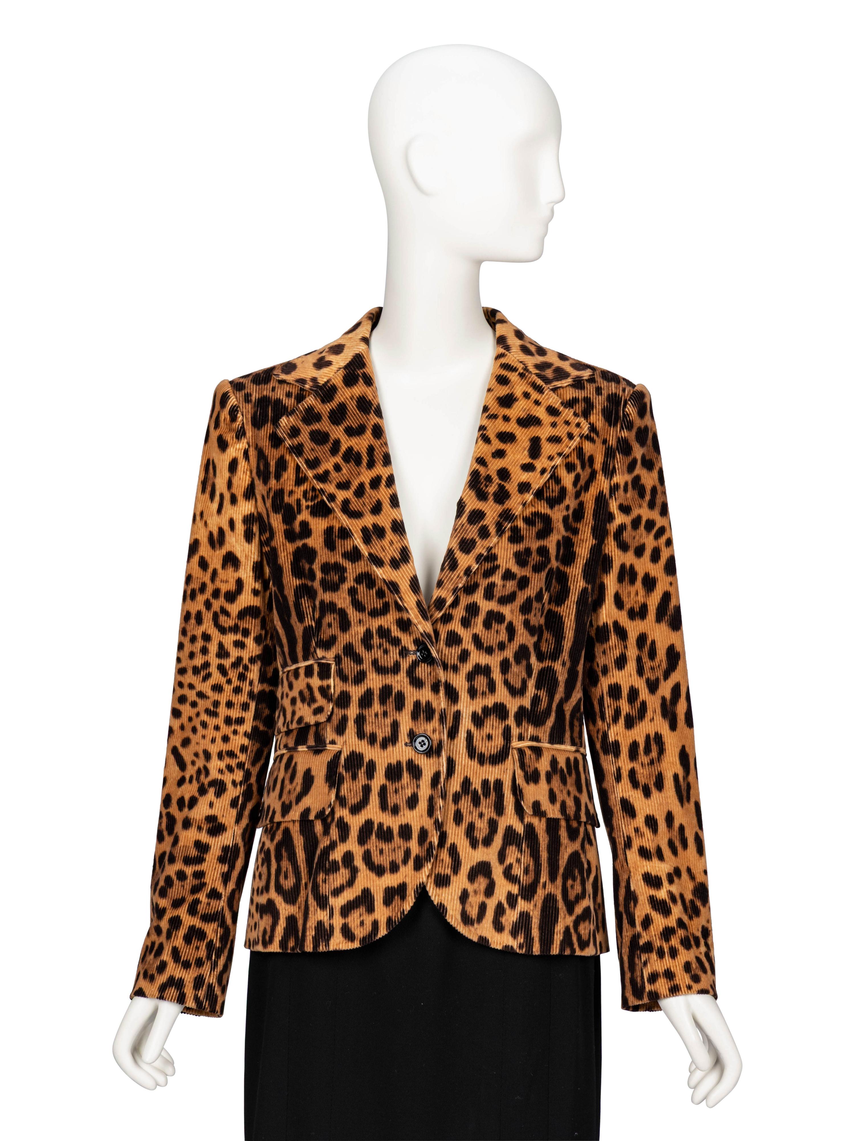 Dolce & Gabbana, Leopard-Print Corduroy Blazer & Cardigan