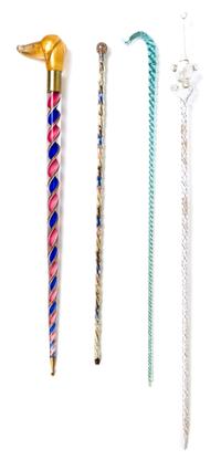 Twelve English Glass Walking Sticks Length of longest 47 inches. — 19TH/20TH CENTURY