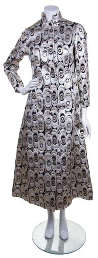 A Metallic Geometric Print Evening Coat,