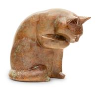 A Patinated Bronze Figure of a Cat