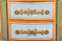 A North Italian Polychrome Painted Demilune Commode