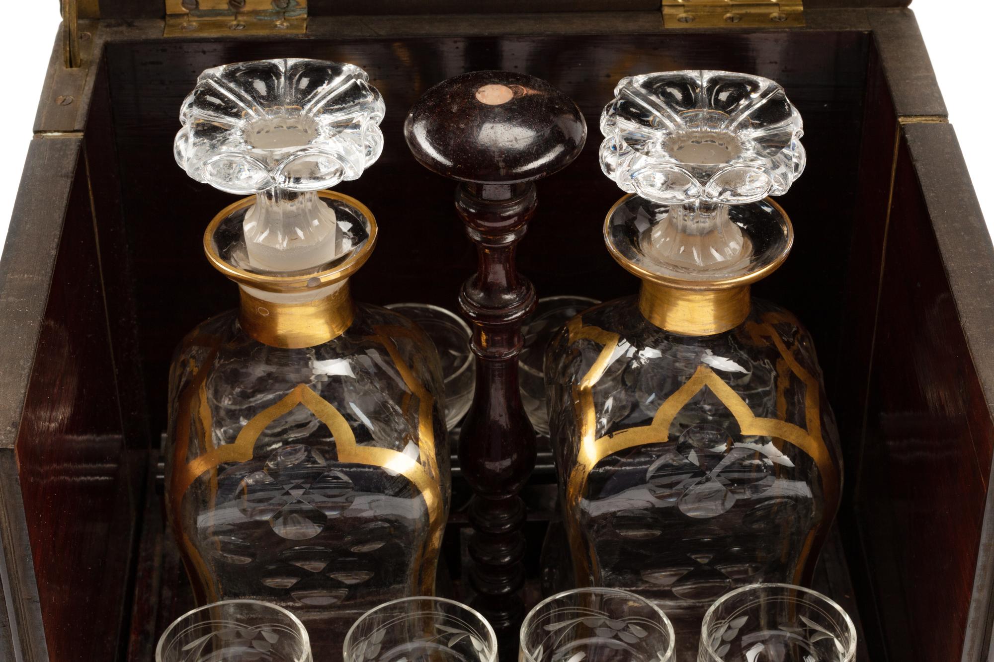 A Napoleon III Brass Inlaid Ebonized Cave à Liqueur
