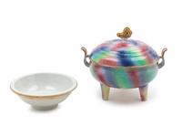 A Famille Rose Porcelain Tripod Covered Censer