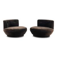 Style of Milo Baughman Mid 20th Century — A Pair of Saucer Chairs