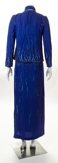 A Carven Royal Blue Blue Silk Skirt Evening Ensemble, No size.