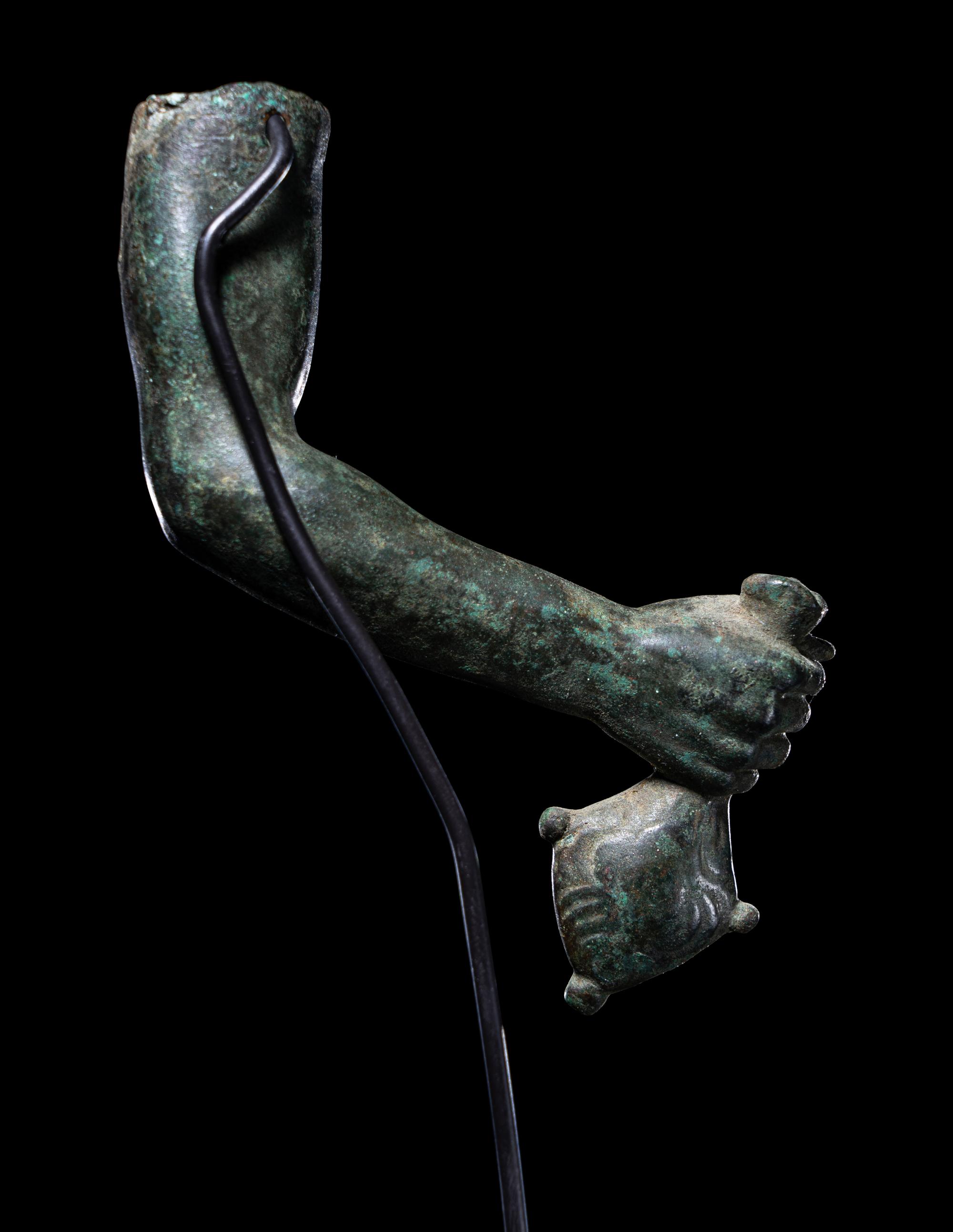 A Hellenistic or Roman Bronze Right Arm of Hermes