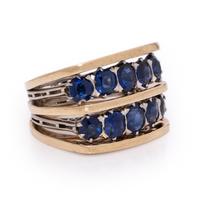 Bicolor Gold and Sapphire Ring