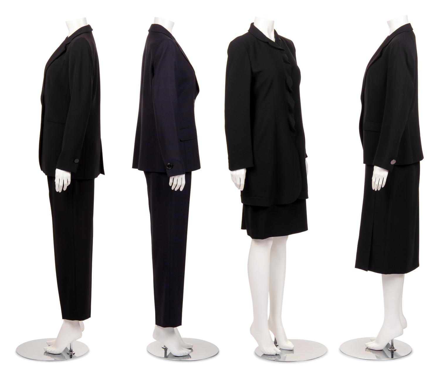Five Giorgio Armani Ensembles: Two Skirt Suits, Two Pant Suits, One Jacket and Shell
