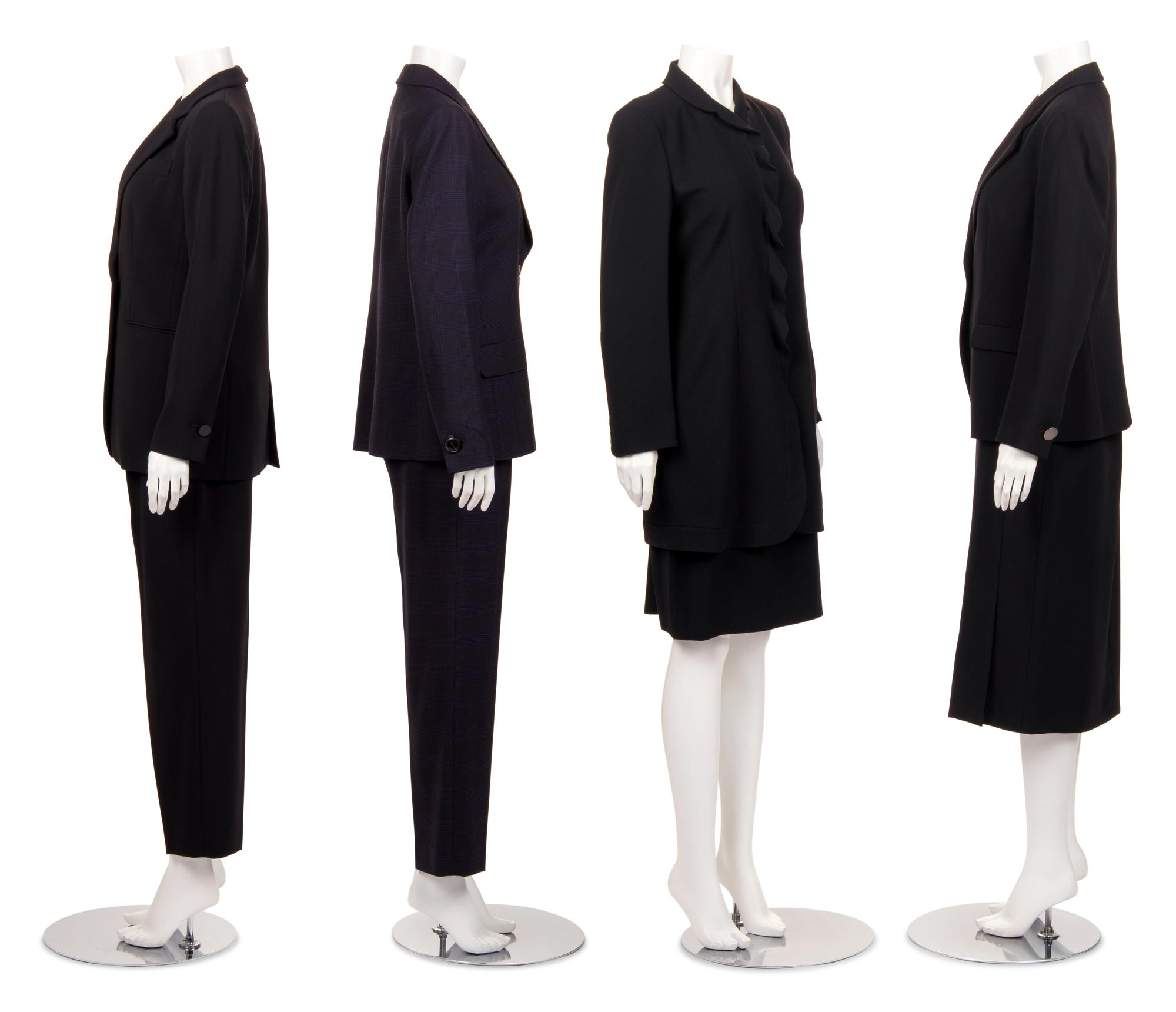 Five Giorgio Armani Ensembles: Two Skirt Suits, Two Pant Suits, One Jacket and Shell