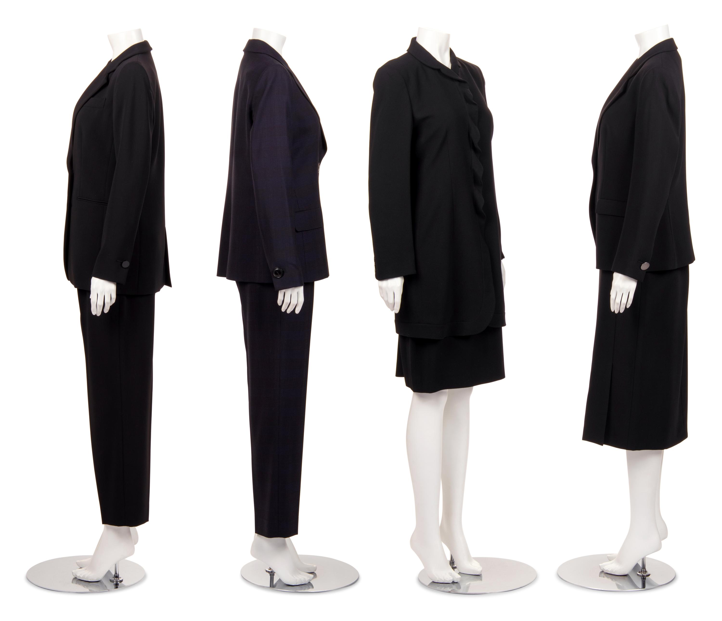 Five Giorgio Armani Ensembles: Two Skirt Suits, Two Pant Suits, One Jacket and Shell