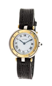 A Stainless Steel and Yellow Gold Santos Wristwatch, Cartier,