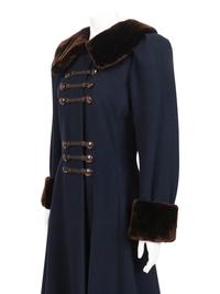 Yves Saint Laurent Haute Couture Wool Coat with Fur Trim, 1976