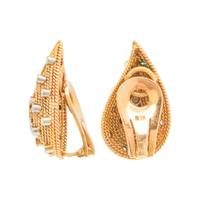 YELLOW GOLD AND DIAMOND CLIP EARRINGS
