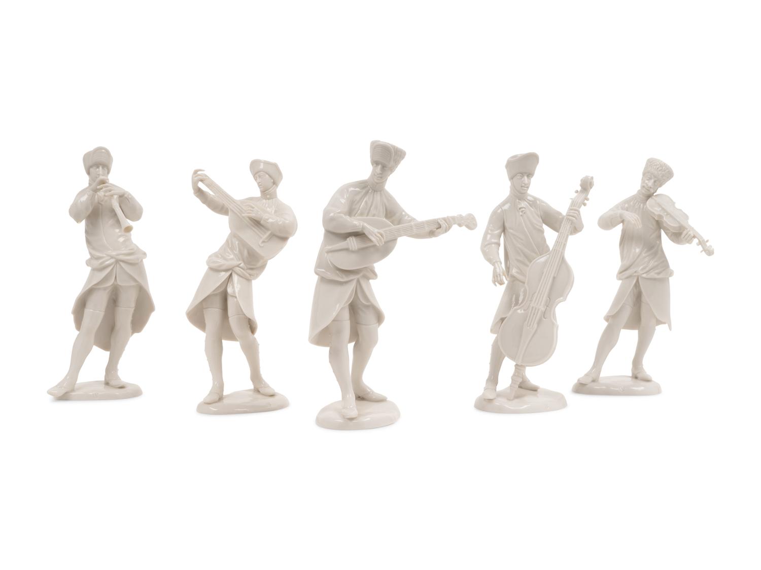 A Set of Five Nymphenburg Porcelain Musicians