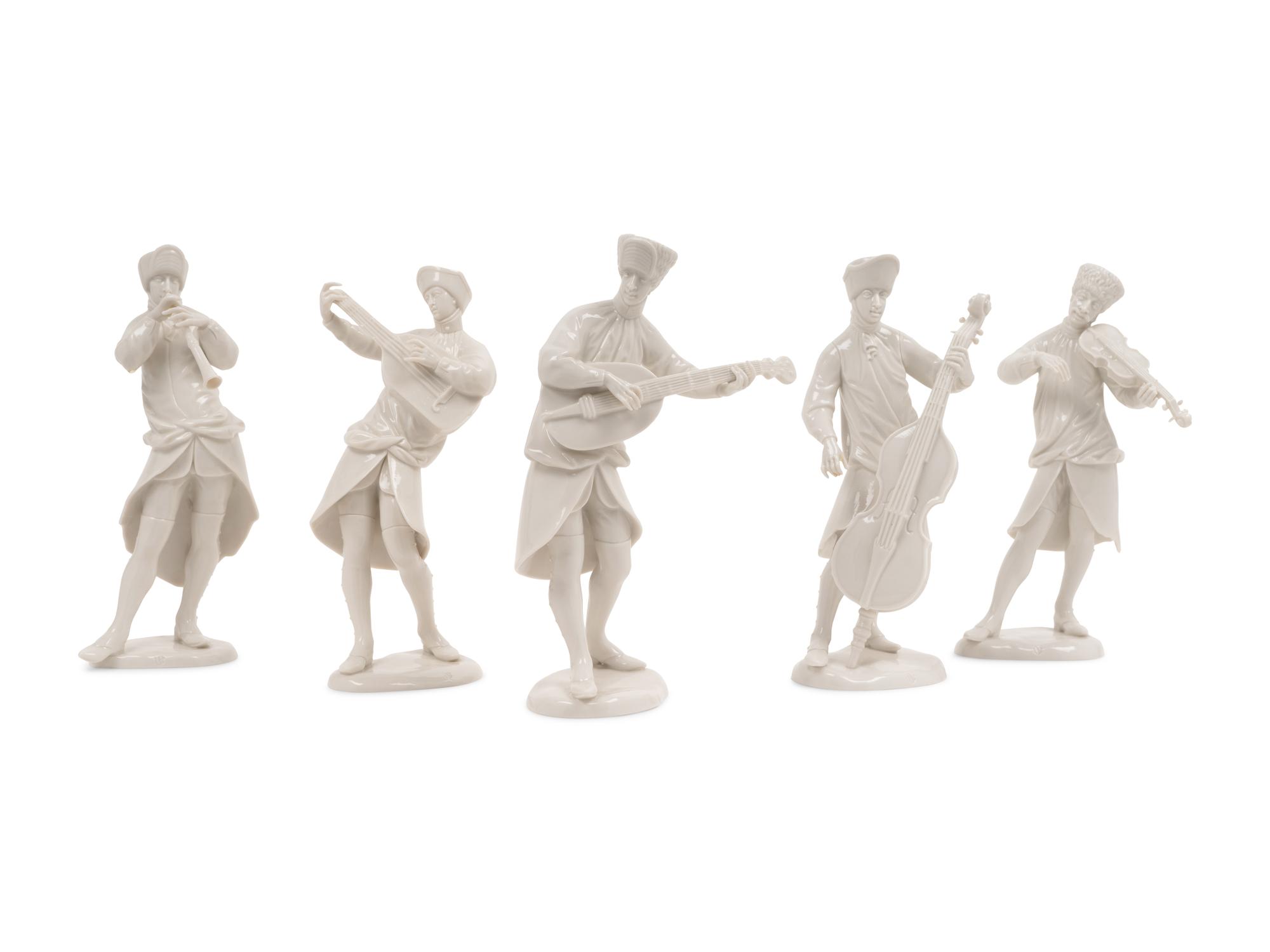 A Set of Five Nymphenburg Porcelain Musicians