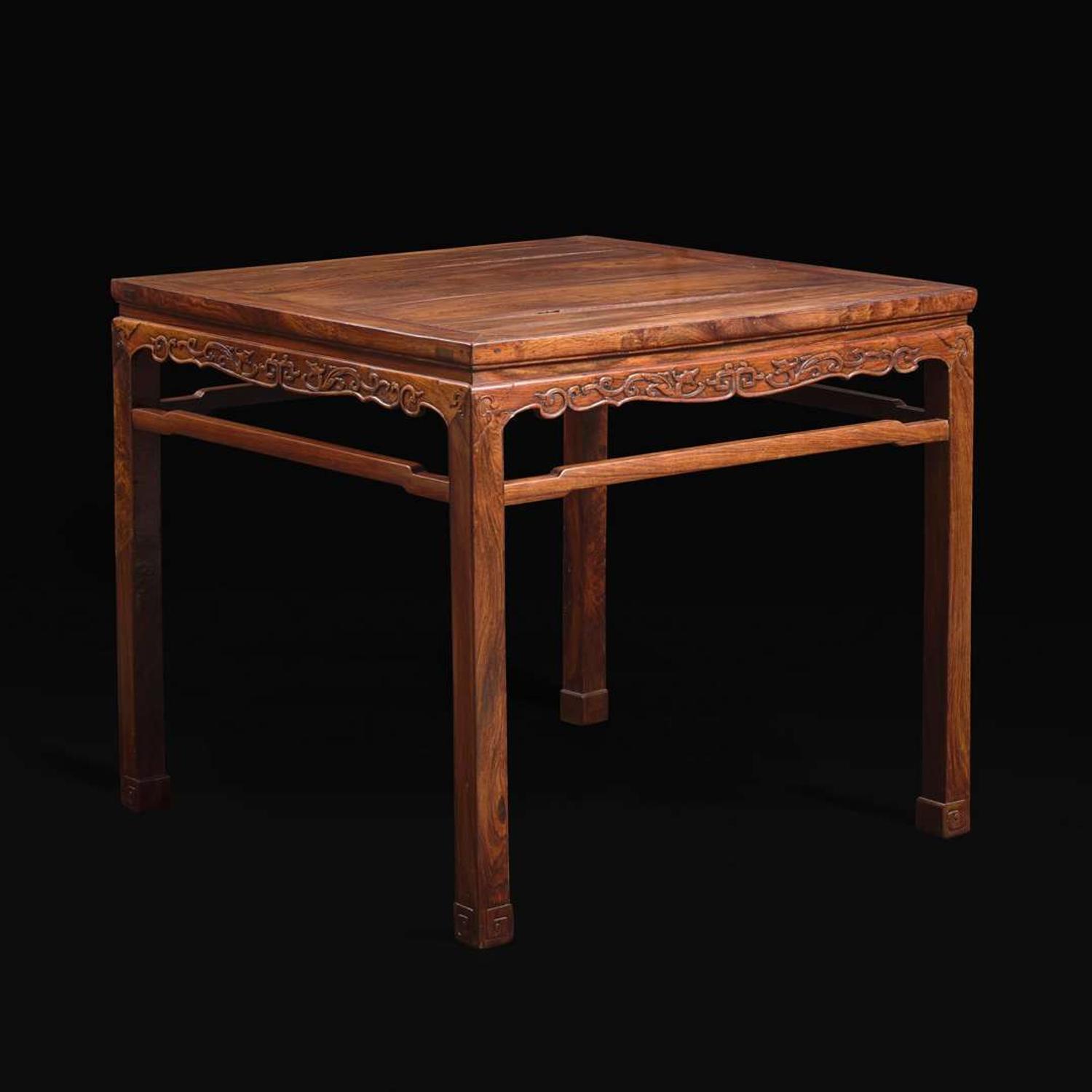 A Chinese Huanghuali square table 黄花梨方桌