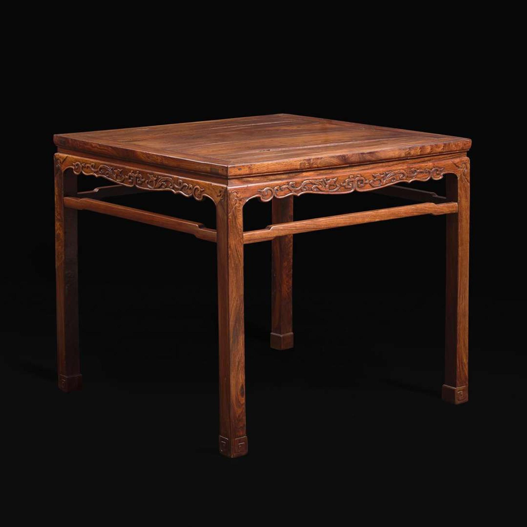 A Chinese Huanghuali square table 黄花梨方桌