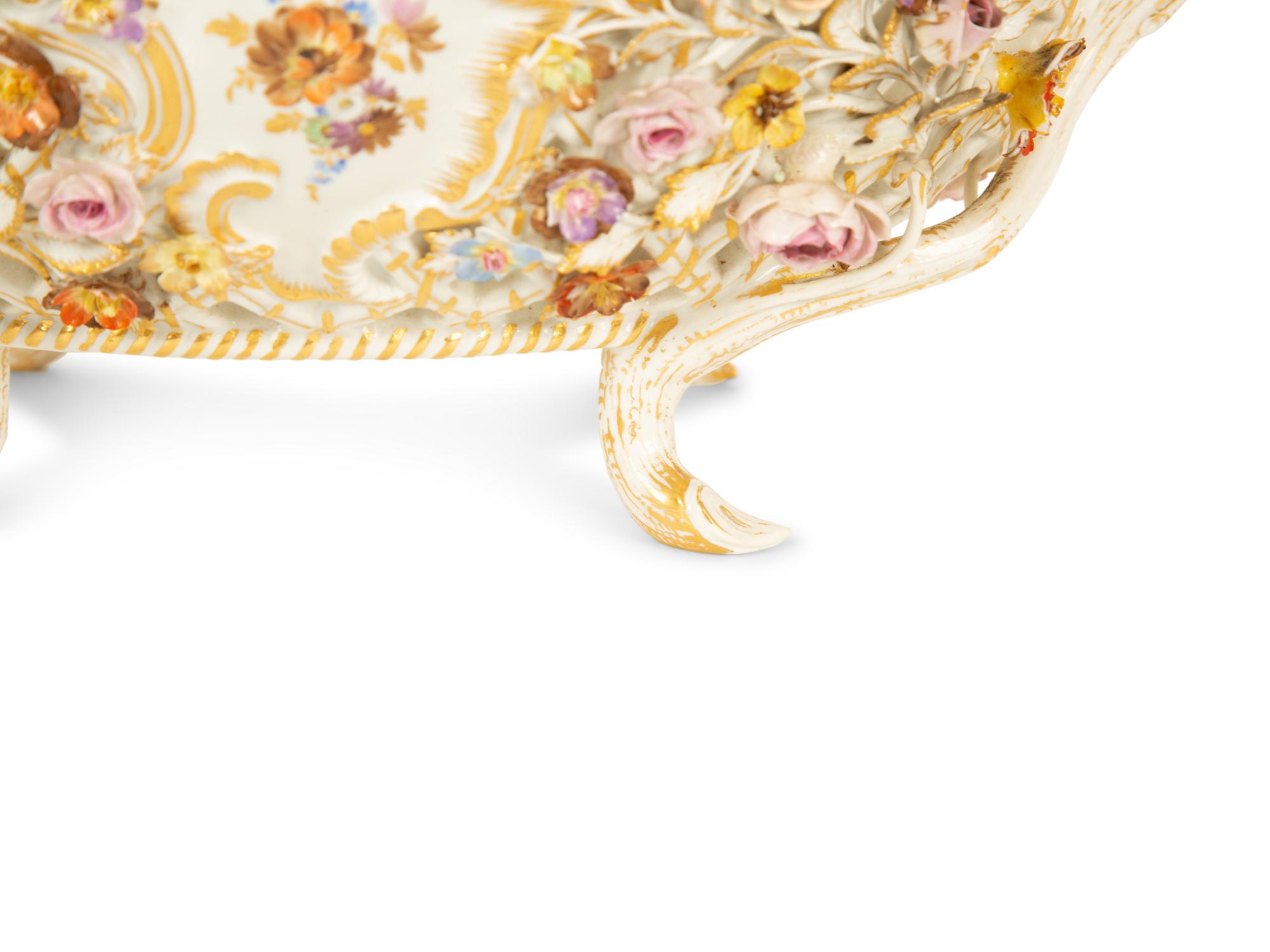 A Meissen Porcelain Footed Centerpiece Basket — 19th Century