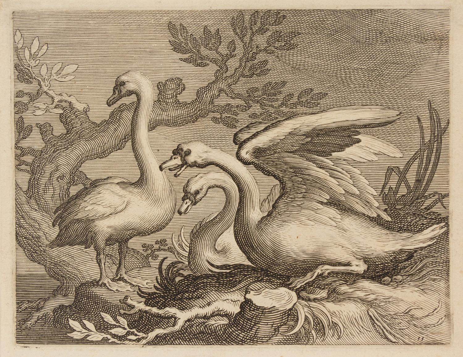 Boetius Adams Bolswert, (Dutch, 1580-1633), Natus Dei, 1632 (6 plates from a portfolio of animals in landscapes after Abraham Bloemaert