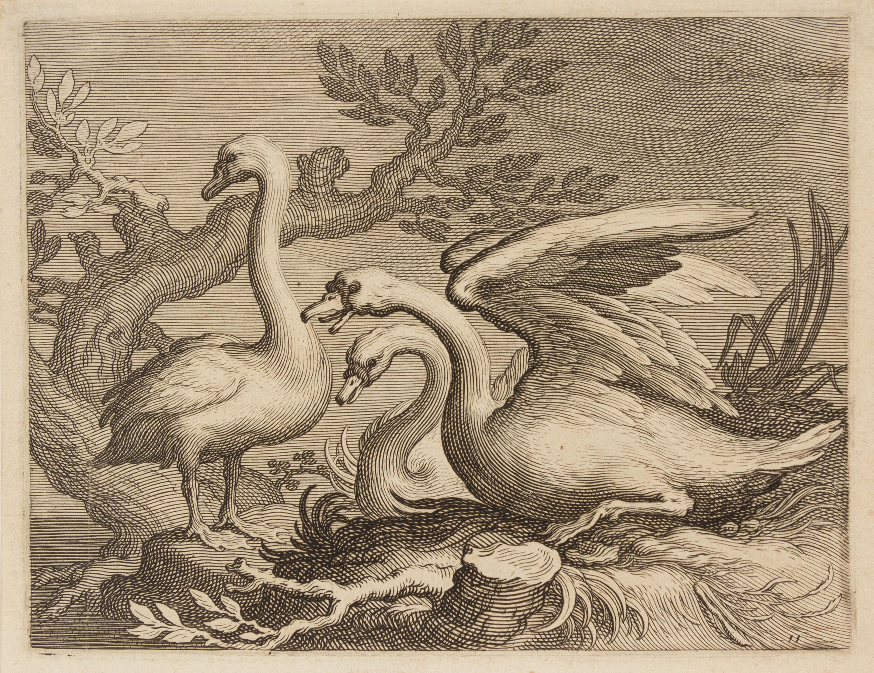 Boetius Adams Bolswert, (Dutch, 1580-1633), Natus Dei, 1632 (6 plates from a portfolio of animals in landscapes after Abraham Bloemaert