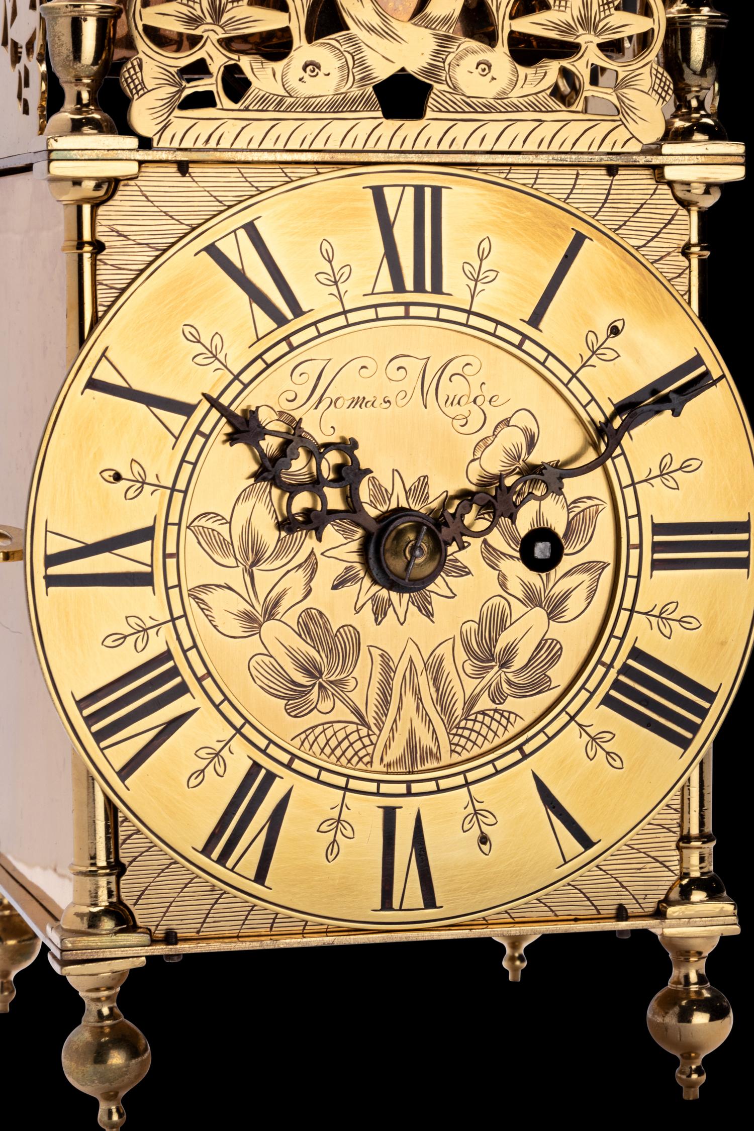 An English Brass Lantern Clock, Thomas Mudge