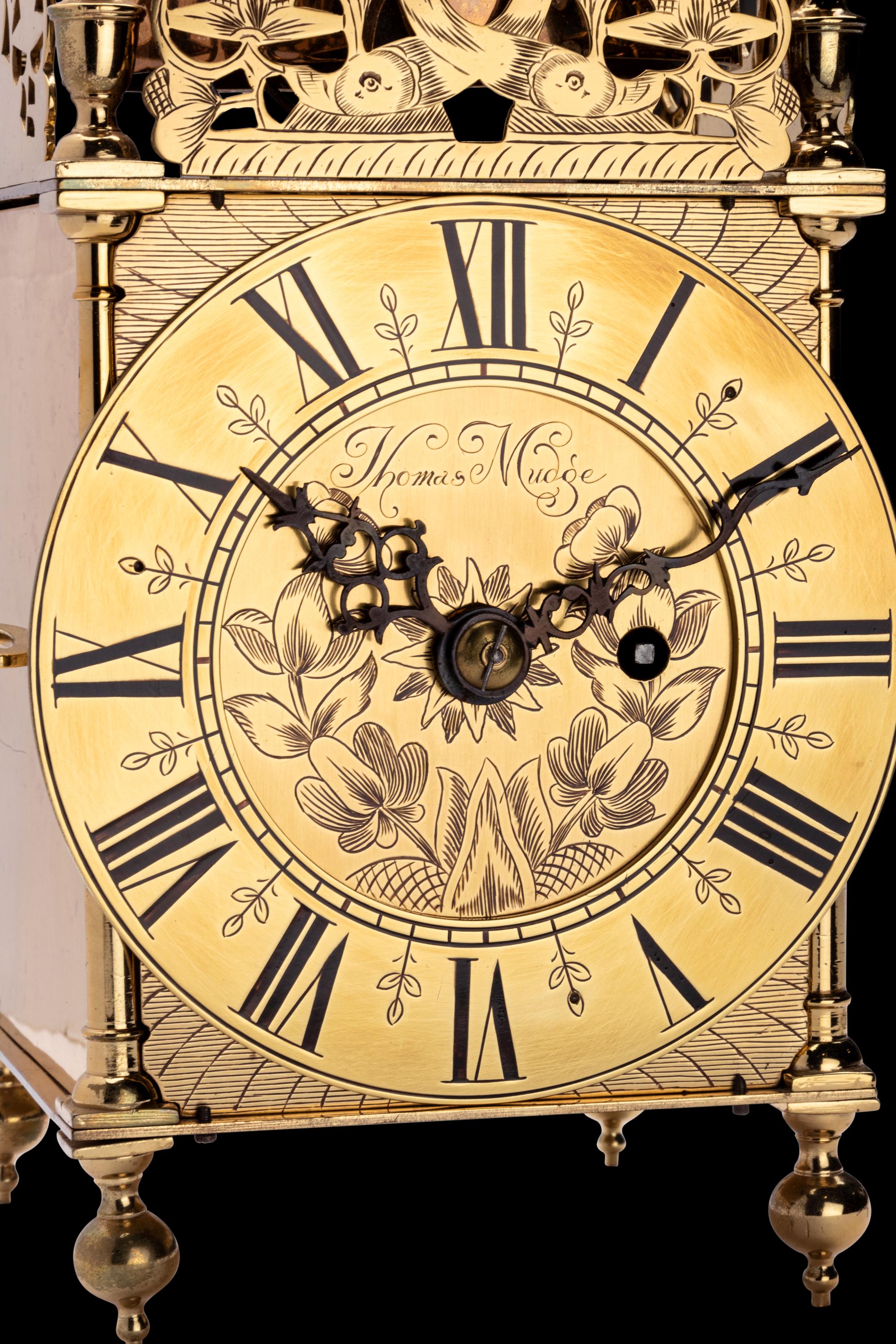 An English Brass Lantern Clock, Thomas Mudge