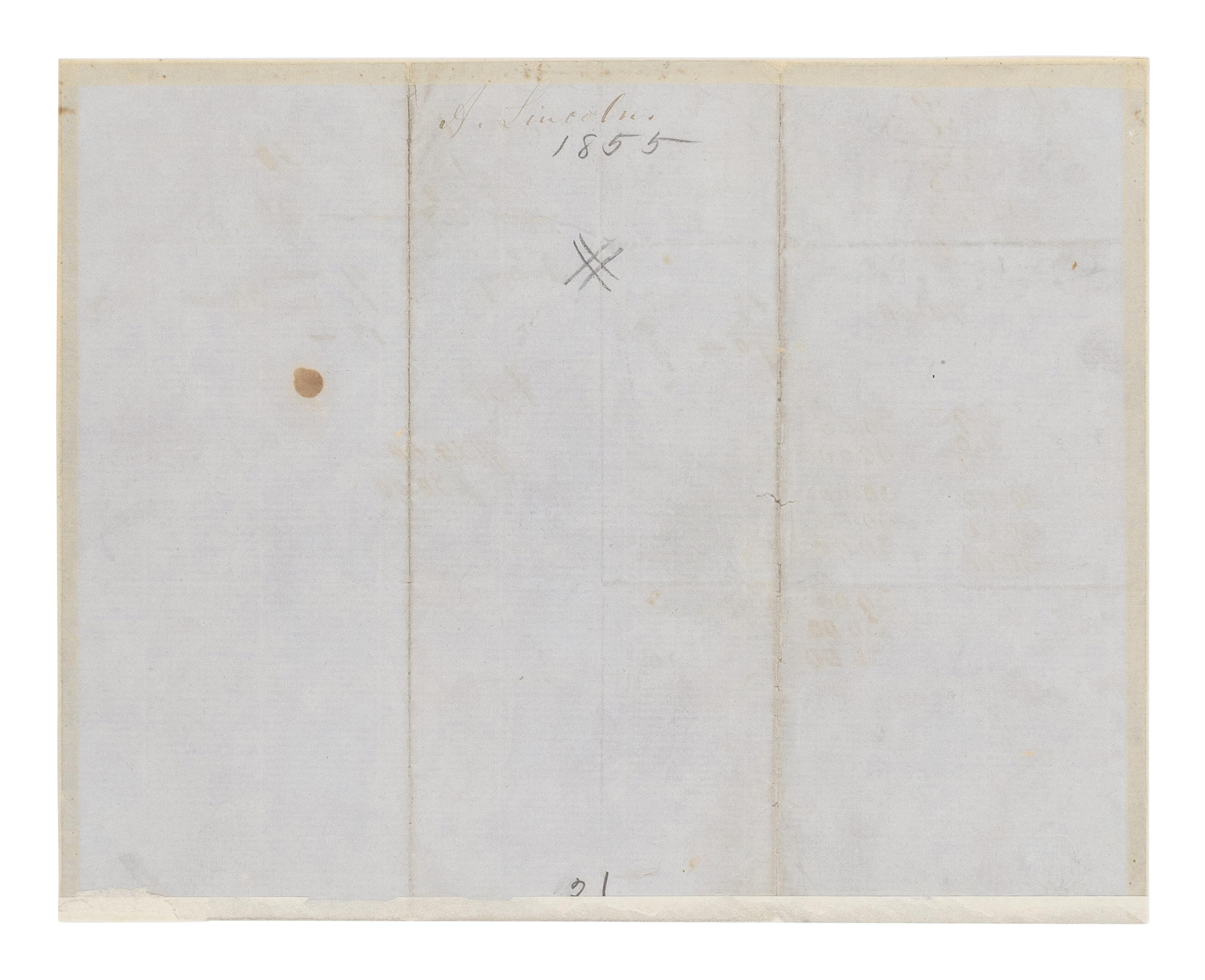 LINCOLN, Abraham (1809-1865). Autograph letter, signed ("A. Lincoln") to Richard Yates, Springfield, Illinois, 14 January 1855.