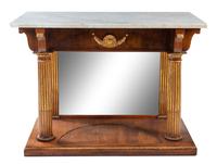 An Italian Parcel Gilt Mahogany Marble-Top Console Table