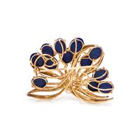 GUMP'S, LAPIS LAZULI AND CULTURED PEARL BROOCH