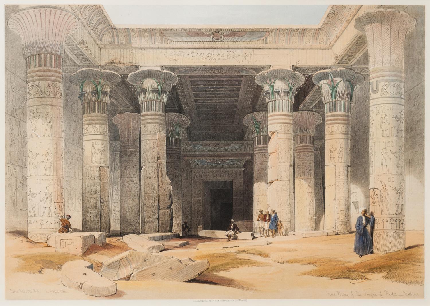 David Roberts, (British, 1796-1864), Views of Egypt published by FG Moon, comprising View from Under the Portico of the Temple of Dende