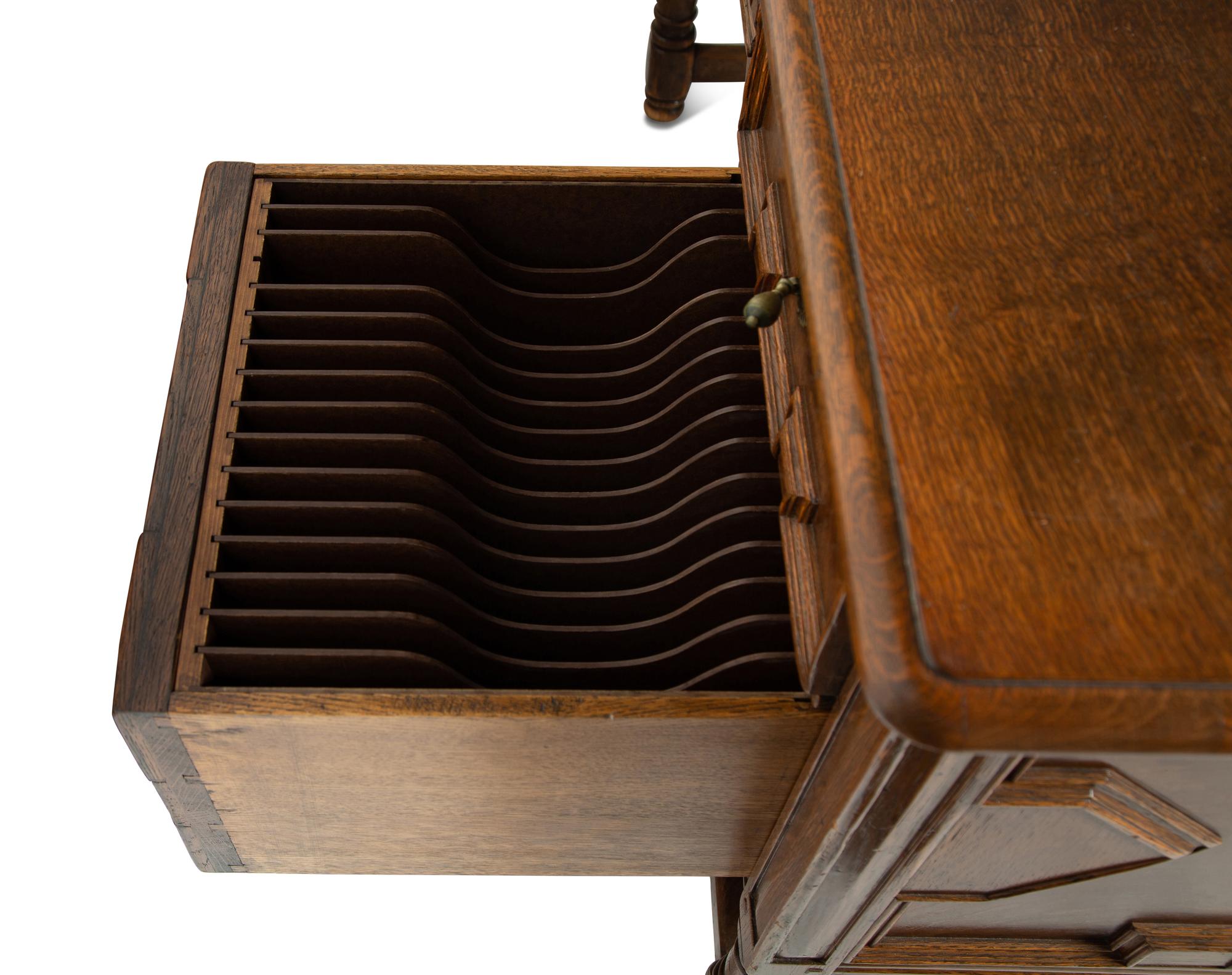 A Charles II Style Oak Desk