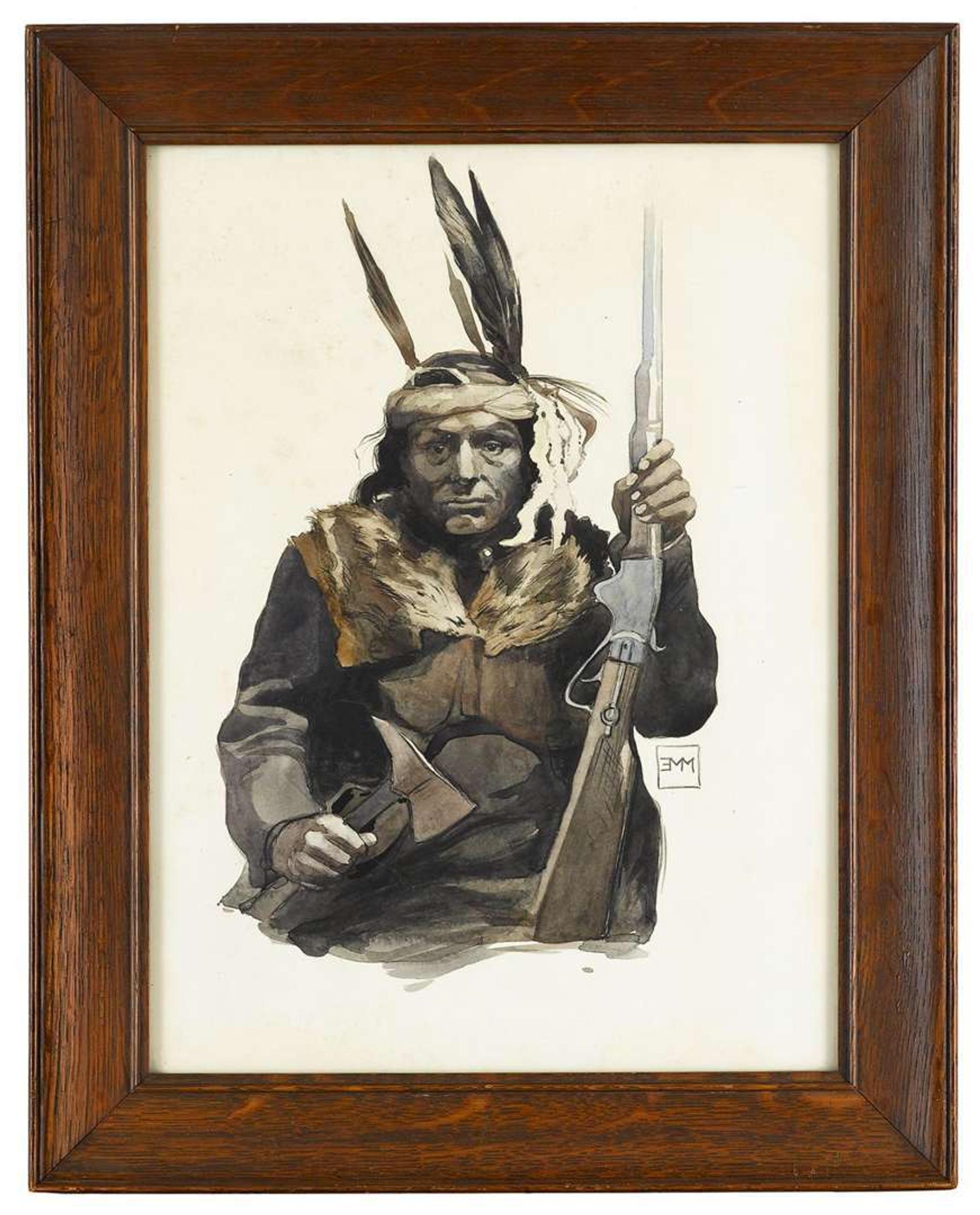 Edmund Montague Morris (Canadian 1871-1913) two portraits of native american leaders