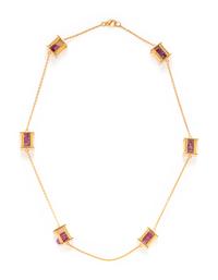 YELLOW GOLD AND RUBY NECKLACE