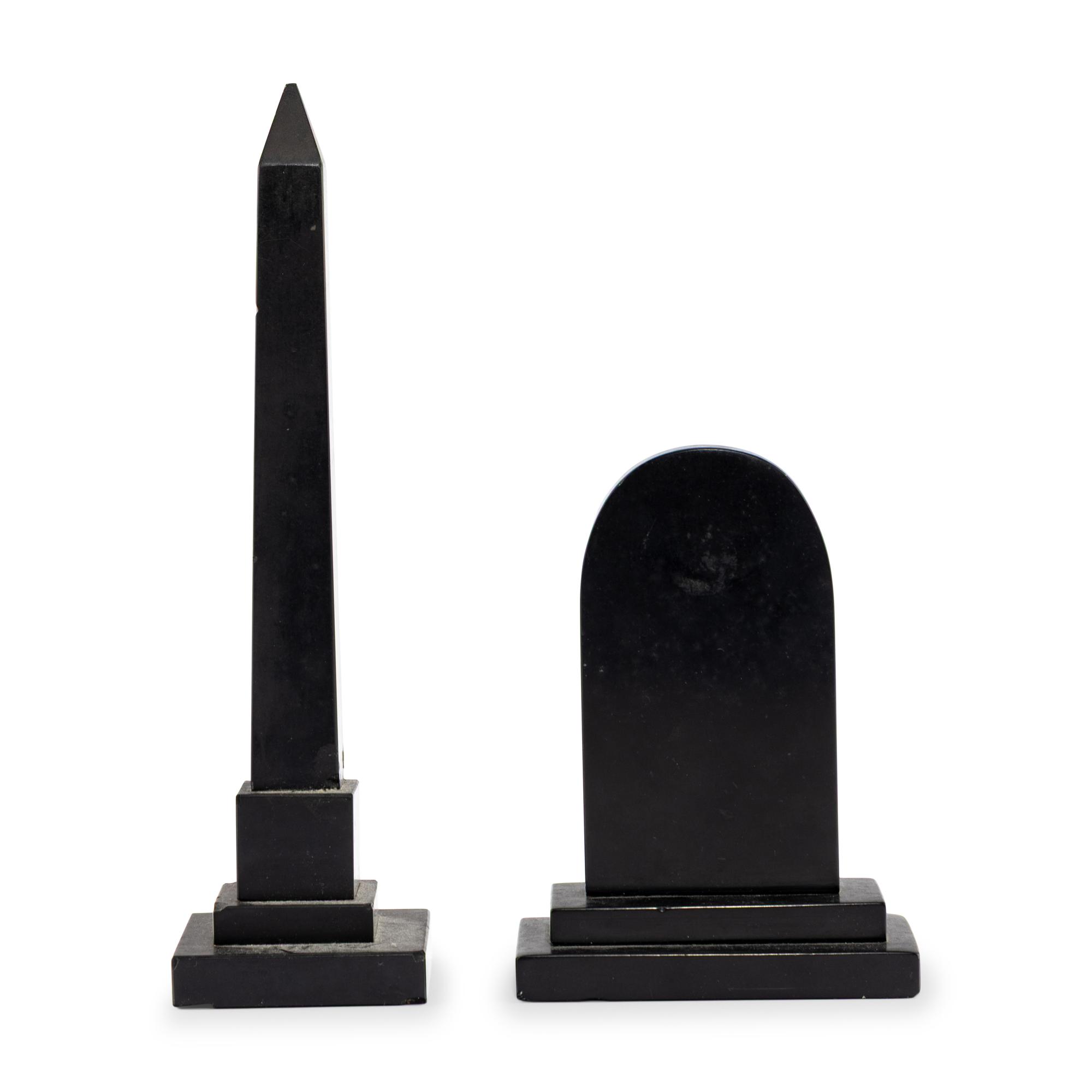 Two Grand Tour Specimen Marble Desk Articles