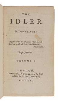 JOHNSON, Samuel (1709-1784). The Idler. London: printed for J. Newbery, 1761.