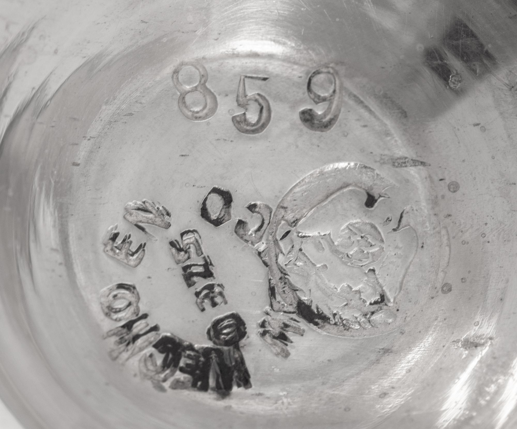 A Set of Eight Mexican Silver Cordials