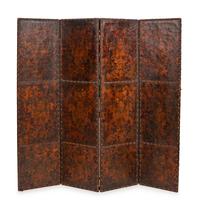 A Spanish Leather Four-Fold Floor Screen — 18TH/19TH CENTURY
