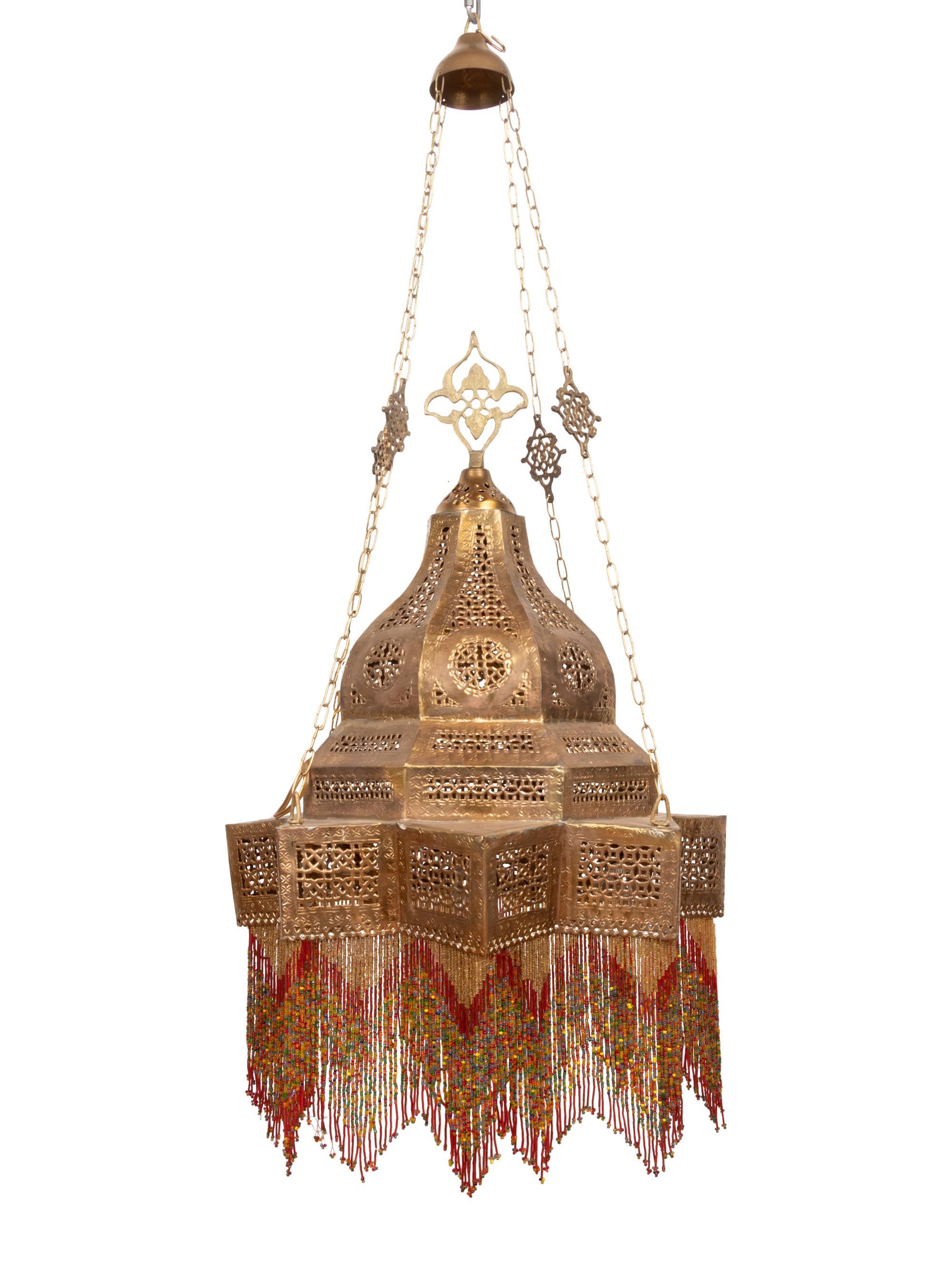 A Group of Three Syrian Brass Lanterns
