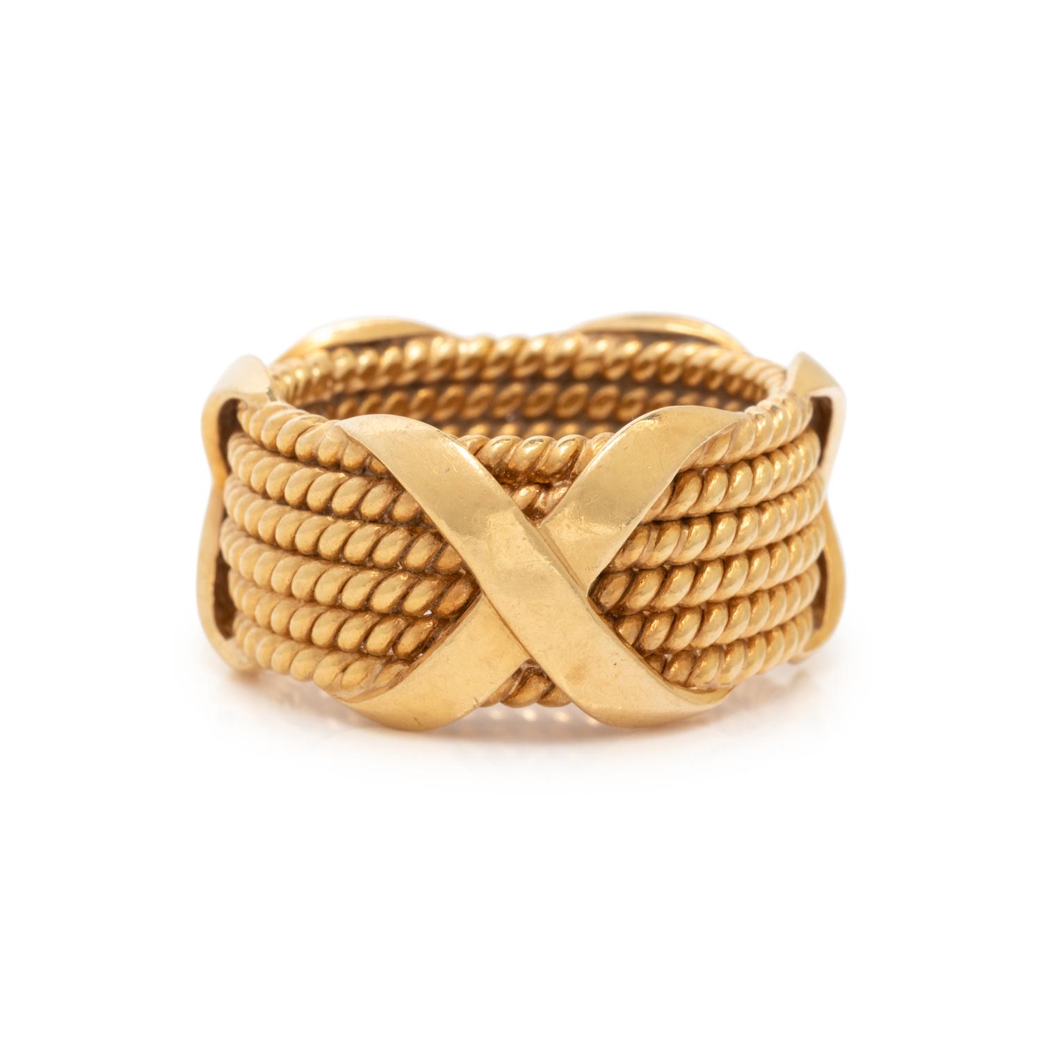 TIFFANY & CO., SCHLUMBERGER, YELLOW GOLD 'X' RING