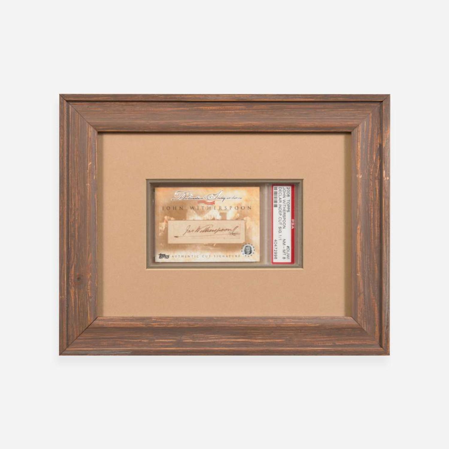 [Declaration of Independence] [New Jersey] Witherspoon, John Cut Signature