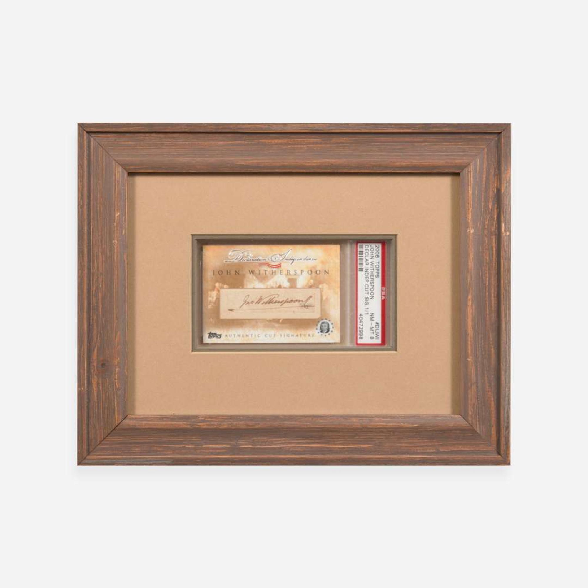 [Declaration of Independence] [New Jersey] Witherspoon, John Cut Signature