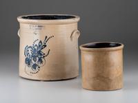 An E. and L.P. Norton Cobalt Decorated Four-Gallon Stoneware Crock